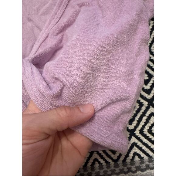 La Hearts for Pac Sun Purple Terry Cloth Tie Front Short Sleeve Crop Top Medium - Picture 4 of 6